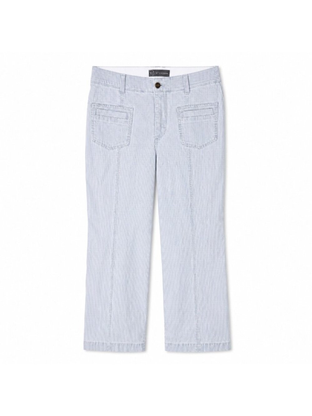 Wit & Wisdom Skyrise Wide Leg Pants Womens Size 6 Blue Pinstripe NWT Trouser - Picture 1 of 8